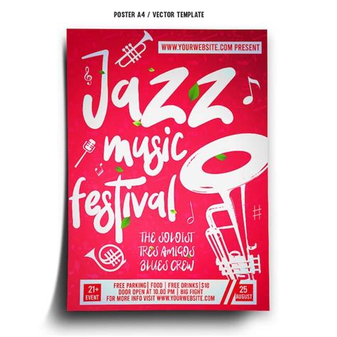 Jazz Music Festival Plakat Vorlage Premium Vektor