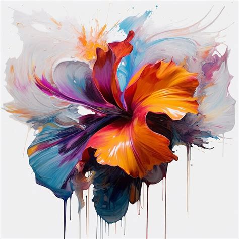 Premium AI Image | A colorful abstract flower painting