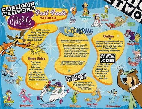 Hanna Barbera Boomerang From Cartoon Network Publicity Flyer 2001 Boomerang Cartoon Network