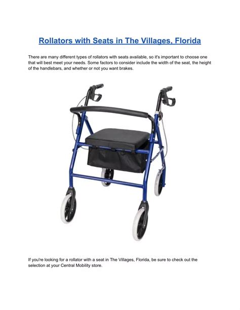 Ppt Rollators With Seats In The Villages Florida Powerpoint