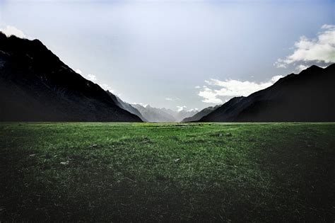 Beautiful Green Field And Mountains Free Photo Rawpixel