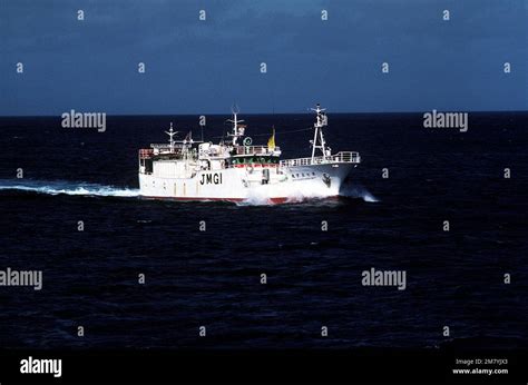 A Starboard Bow View Of A Japanese Freighter Taken From The Forward