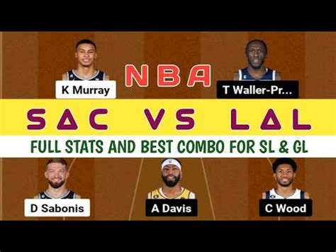 SAC VS LAL Dream 11 Team SAC VS LAL Dream 11 Pridiction NBA Team