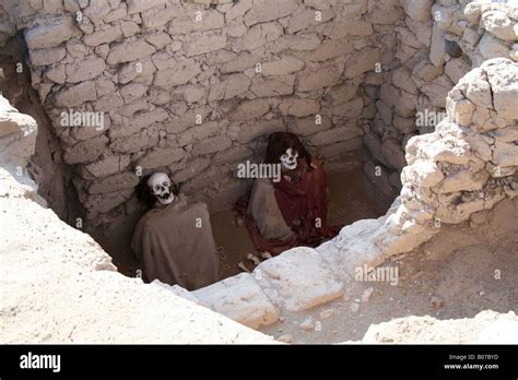 Nazca mummies in burial chamber Peru Stock Photo - Alamy