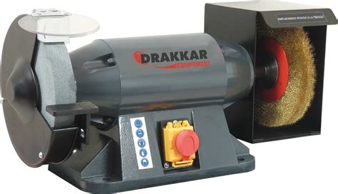 Touret à meuler 900W meule brosse Ø 200mm Drakkar Equipement 15527