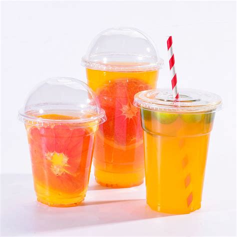 Bio Degradable PLA Clear Cup For Milk Tea Bubble Tea Juice Cold Drink