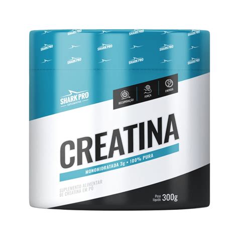 Creatina Monohidratada 300g Shark Pro Sabor Natural Hibisco