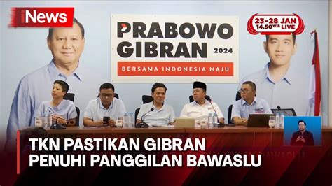 TKN Pastikan Gibran Penuhi Panggilan Bawaslu Terkait Soal Bagi Bagi