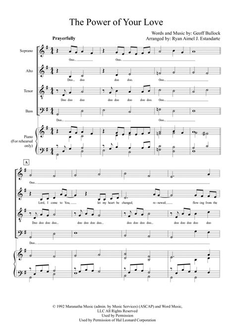 The Power Of Your Love Sheet Music Geoff Bullock SATB Choir