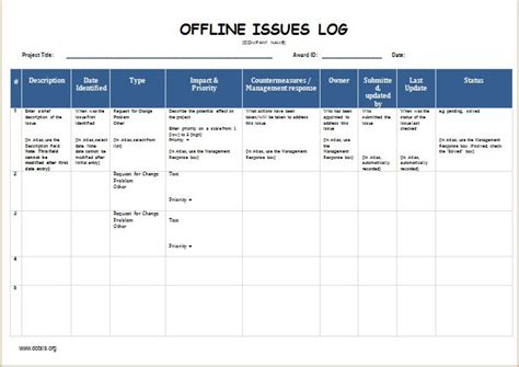 Best Project Management Issues Log Template | Excel templates, Project ...