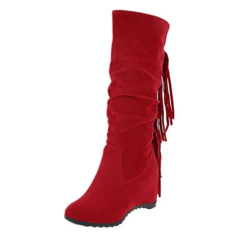 Pmuybhf Inch High Heel Platform Ankle Boots Women S New Tassel