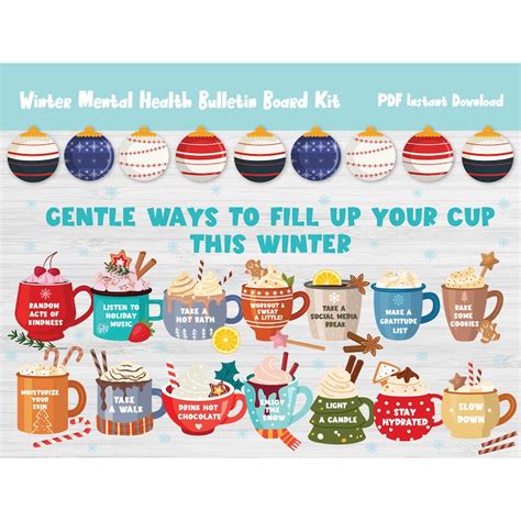 Winter Mental Health Awareness Bulletin Board Kit Classroom Decor