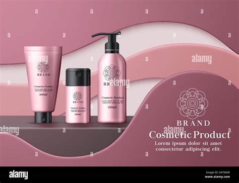 Cosmetic Mock Up Products Vector Banner Template Cosmetics Product