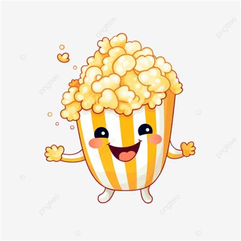 Cute Cartoon Popcorn Dancing Character, Popcorn Clipart, Cute Clipart ...