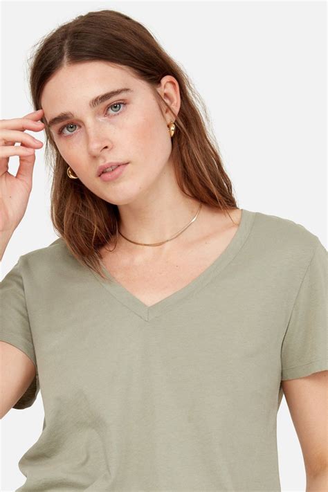 Organic Cotton V Neck Tee Shopperboard