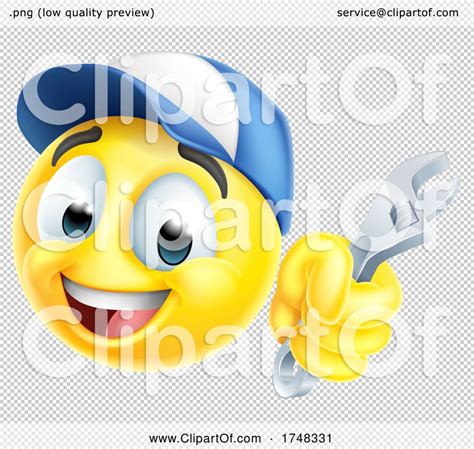 Mechanic or Plumber Spanner Emoticon Emoji Icon by AtStockIllustration ...