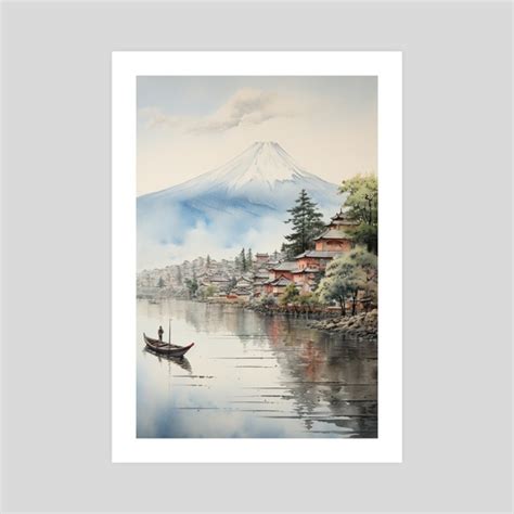 Japanese Ukiyo-e Art Mount Fuji From Lake 35, an art print by ...