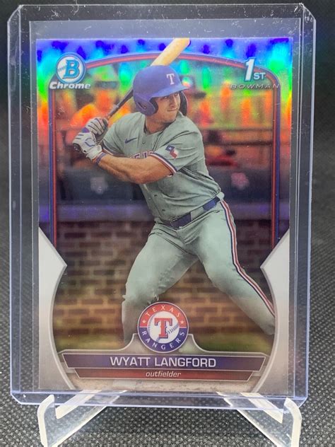 WYATT LANGFORD 2023 BOWMAN DRAFT CHROME REFRACTOR 1ST Texas Rangers EBay