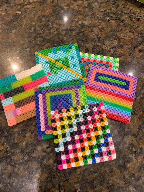 Perler Bead Coaster Set - Etsy