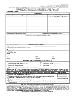 Fillable Online Provisional Patent Filing Details And Form Completion