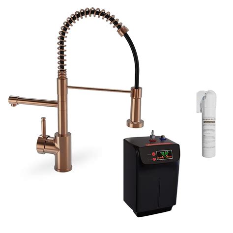 Mentor Brushed Copper 3 In 1 Single Lever With Flexi Handset Instant Hot Boiling Water Kitchen