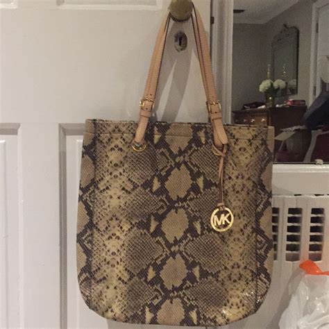 Authentic Michael Kors Snake Skin Tote Bag Gem