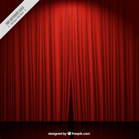 Free Vector | Theater stage background with red curtains