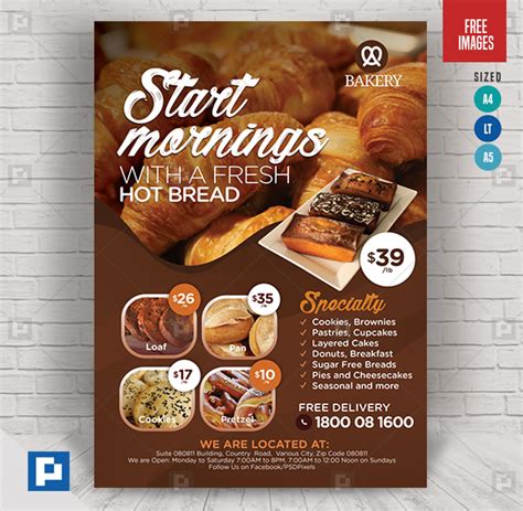 Bakery And Bakeshop Flyer Psdpixel Food Poster Design Bakery