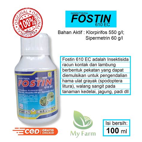 Jual Fostin 610 Ec 100 Ml Insektisida Racun Kontak Pembasmi Hama Obat