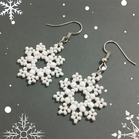 Snowflake Earrings Tutorial Easy Beaded Earrings Tutorial Diy Beaded