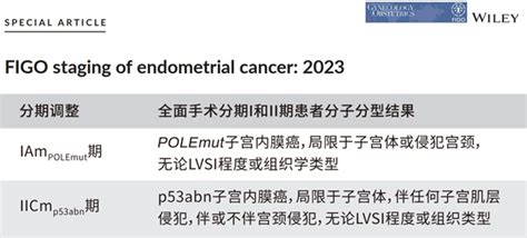 从最新figo分期看子宫内膜癌分子分型临床应用