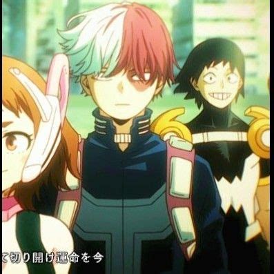 An Anime Scene With Three People Standing Next To Each Other