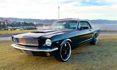 Mustangs In Black 1965 Hardtop Ford Mustang Coupe With 20 Inch Simmons