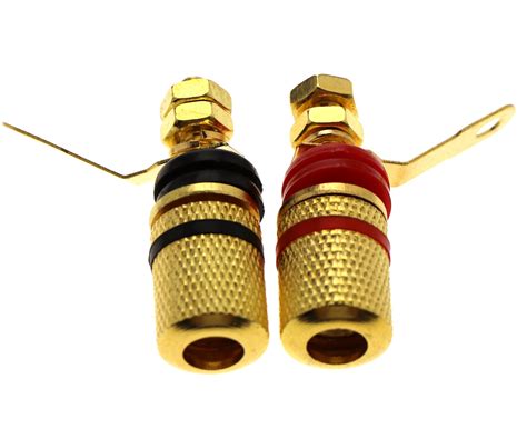 Pc Gold Plated Speaker Spade Terminal Binding Post Banana Plug Socket