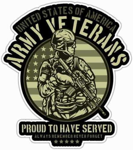 Us Army Veterans Military Proud Served Usa Car Bumper Vinyl Sticker Decal 4 X5 Afbeelding 1 Van 1