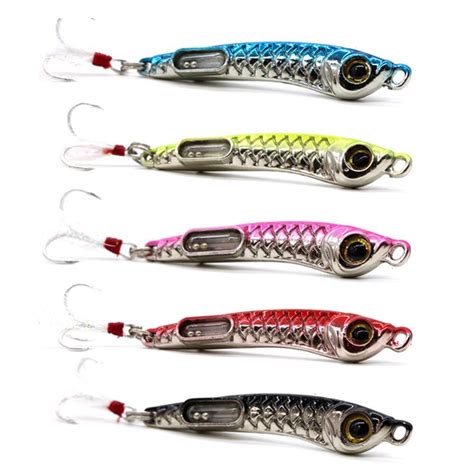 100pcslot Submarine Jigging Lures Metal Fishing Lures Luminous Sound