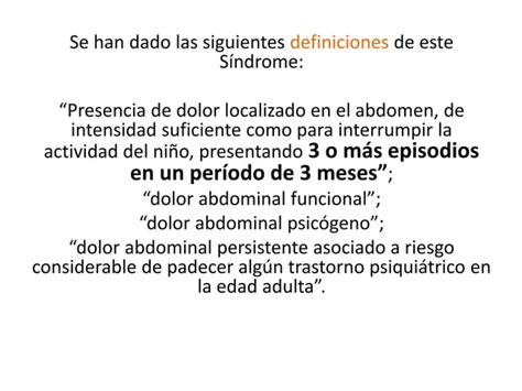 Sindrome Doloroso Abdominal en Pediatría PPT