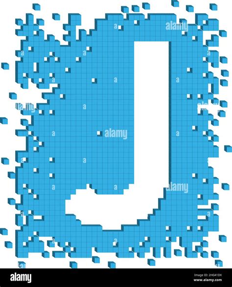 Vector Illustration Letter J With Small Three Dimensional Cubes Stock