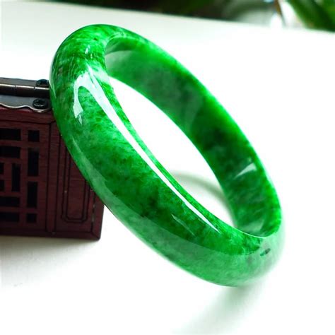 Bracciale Rigido In Giada Giadeite Verde Scuro Smeraldo Mm Grado A