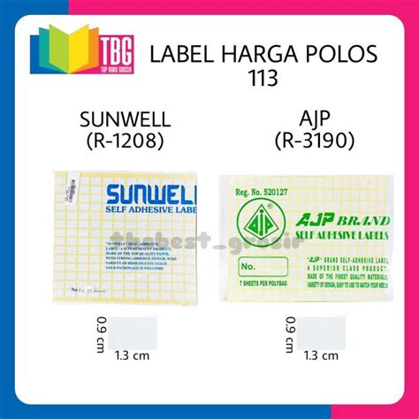 Jual 1 PACK KECIL 7 LEMBAR LABEL HARGA POLOS AJP STICKER LABEL