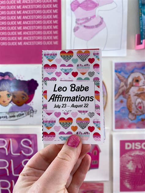 Leo Babe Affirmations Zine Zodiac Affirmation Mini Zine Etsy