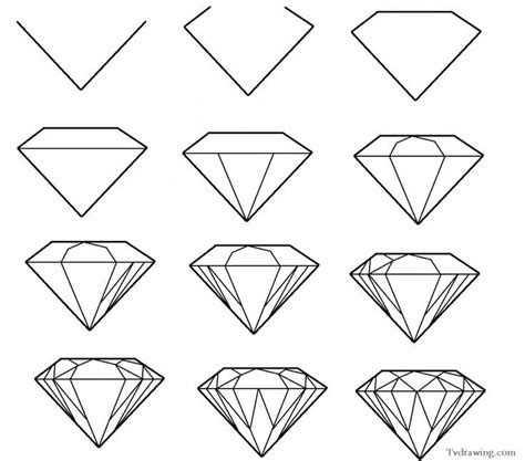 Design To Draw Draw Pattern How To Draw A Simple Diamond Gemstone