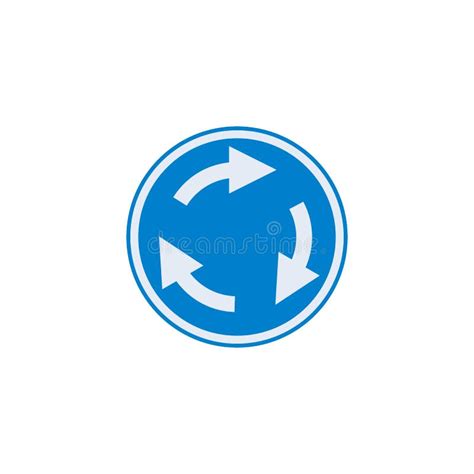 Roundabout Road Sign Sign Flat Icon Stock Vector Illustration Of