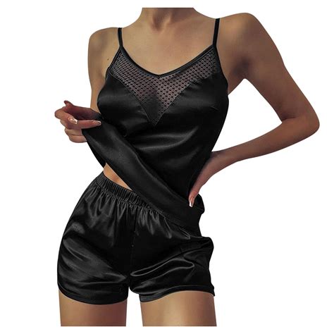 Ehqjnj Womens Lingeries Plus Size Silk Women Lingerie Sleepwear Satin Silk Lace Up Nightwear