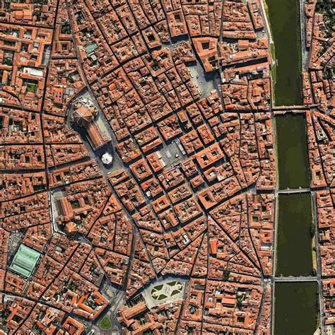 Citt Viste Dallalto Florence City Florence Italy Birds Eye