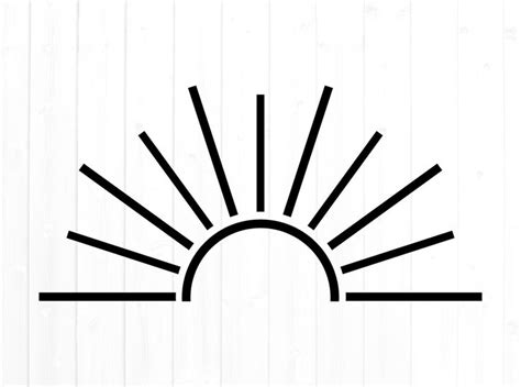 Half Sun Svg Sun Svg For Commercial Use Cut File Sunburst Svg