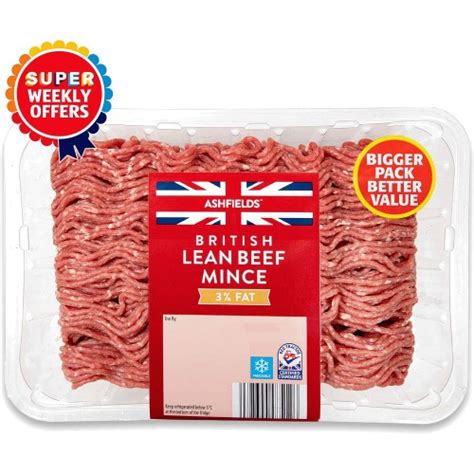 Ashfields British Lean Beef Mince Fat G Compare Prices