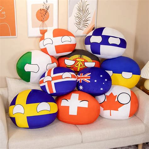 Almohada De Peluche De Bola De Polandball De Cm Countryball Jap N