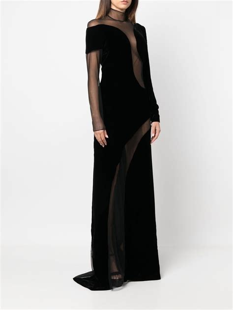 Sheer Panelled Velvet Gown Tom Ford Eraldo