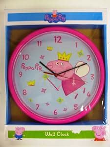 Peppa Pig Pink Wall Clock Amazon Co Uk Kitchen Home